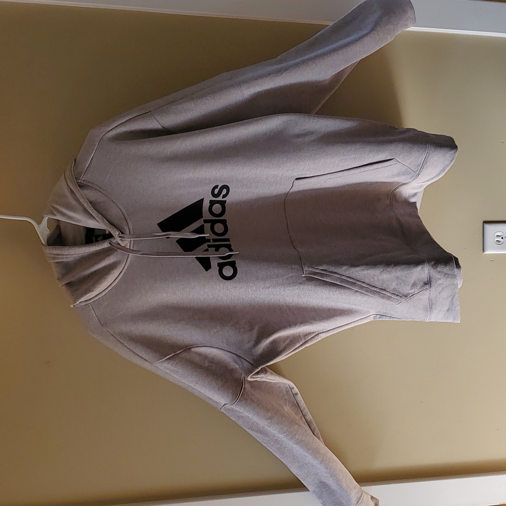 Adidas Climawarm Team Issue gray/silver heathered 2XL kangaroo pocket hoodie